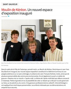 Le collectif Arts de Bretagne présent au Moulin de Kéréon — Article du Télégramme